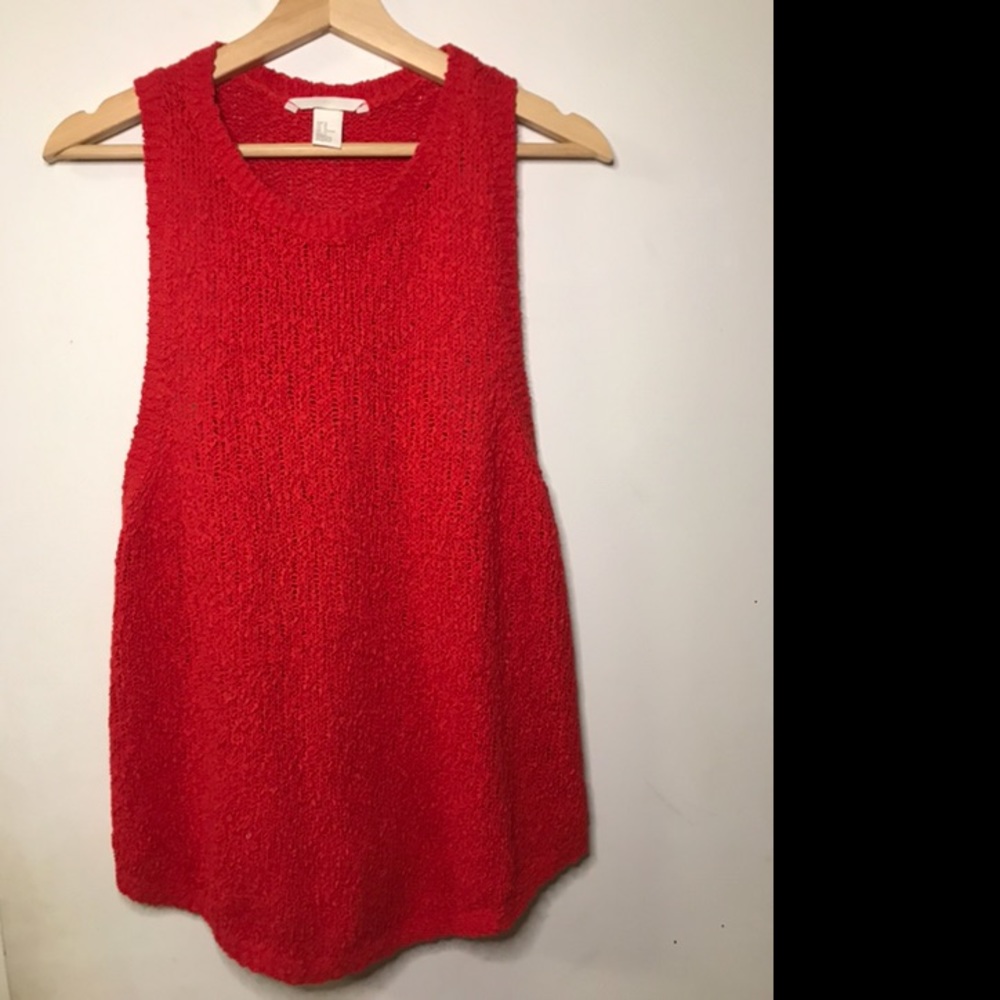 HM Red Orange Loose Knit Halter M